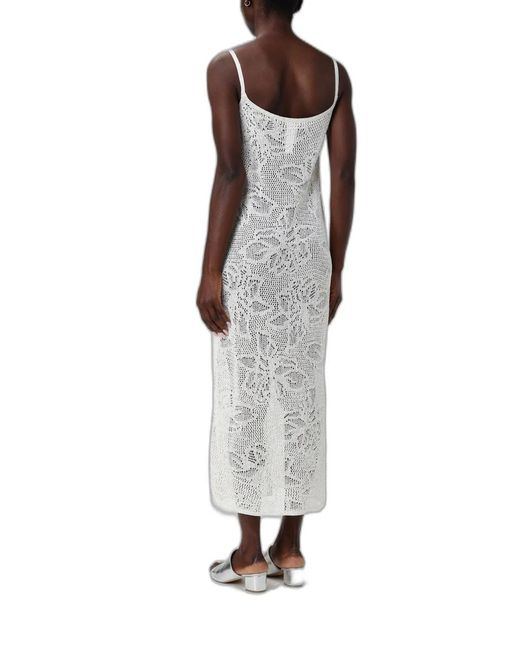 Fabiana Filippi White Crochet Midi Dress