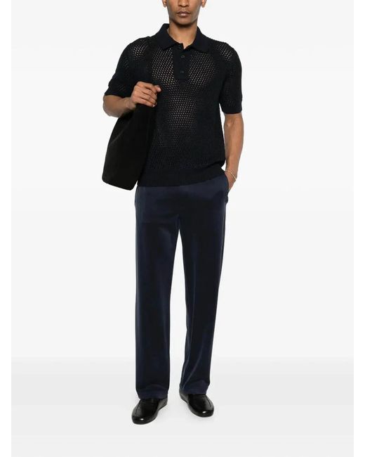 Prada Black Cotton Linen Polo Neck for men