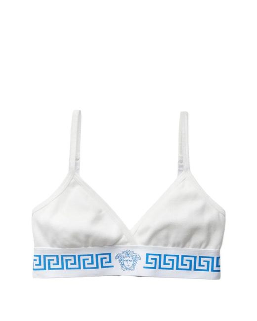 Versace White Cotton Triangle Bra