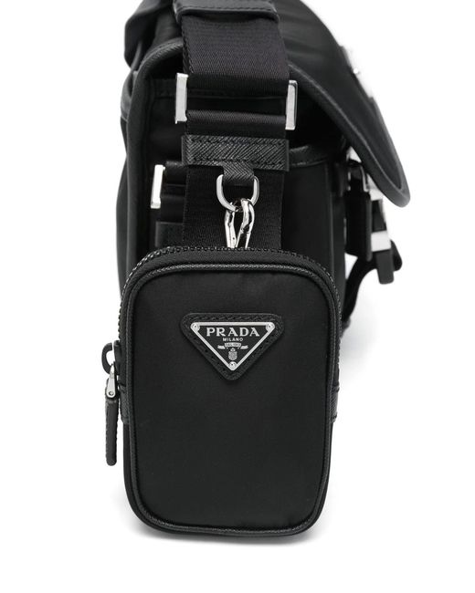 Prada Black Re-Nylon And Saffiano Leather Shoulder Bag for men