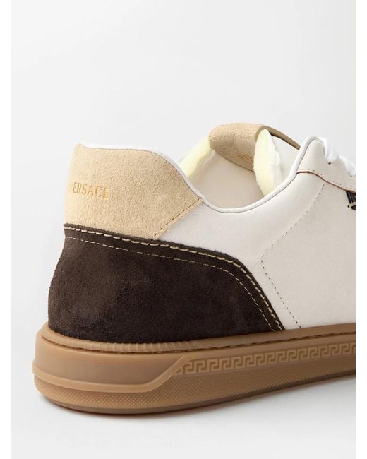 Versace White Greca Court Sneakers for men
