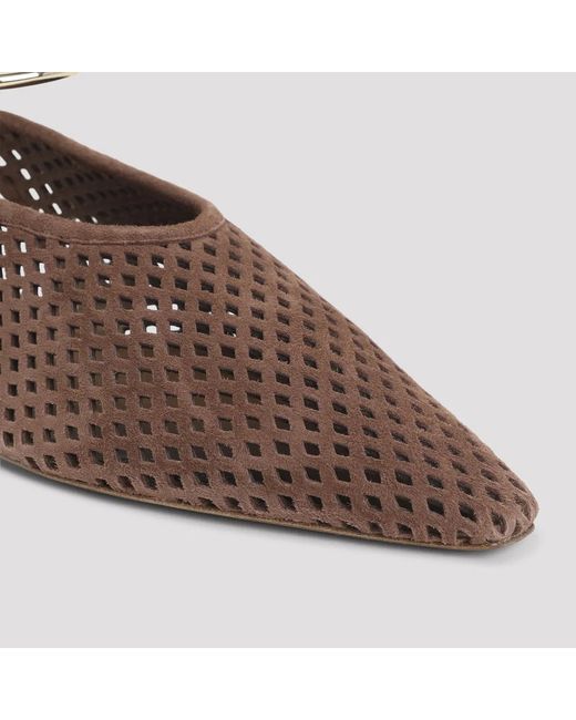 Jil Sander Brown Goat Leather Sling Back