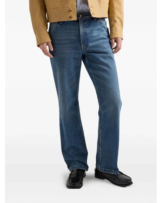 Prada Blue Tight Fit And Regular Waist Washed Denim Jeans for men