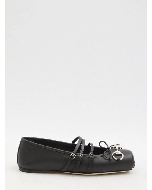Gucci White Leather Ballerinas