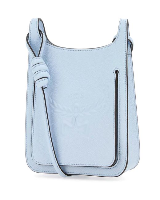 MCM Blue Pastel Leather Mini Himmel Hobo Crossbody Bag