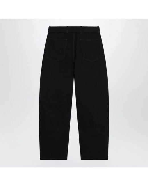 Lemaire Black Cotton Trousers With Belt