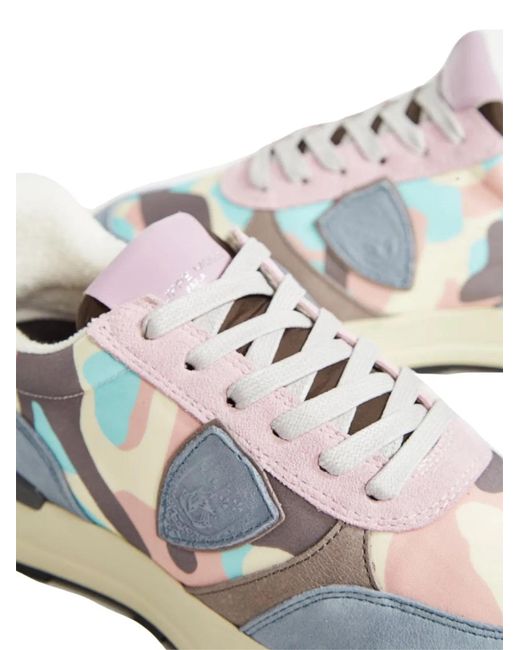 Philippe Model White Antibes Low Camouflage Sneakers