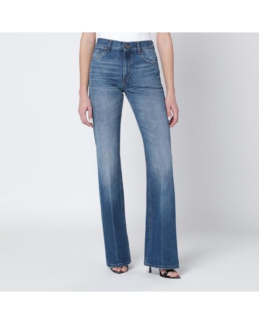 Haikure Blue Flora Flared Jeans