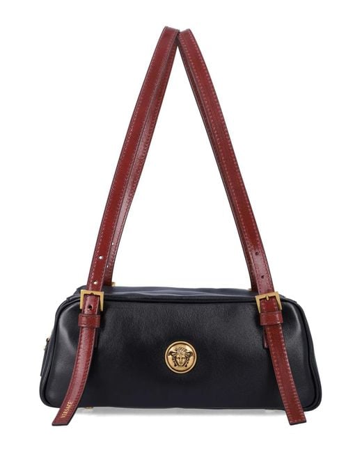 Versace Black Mini Shoulder Bag With Medusa Appliqué