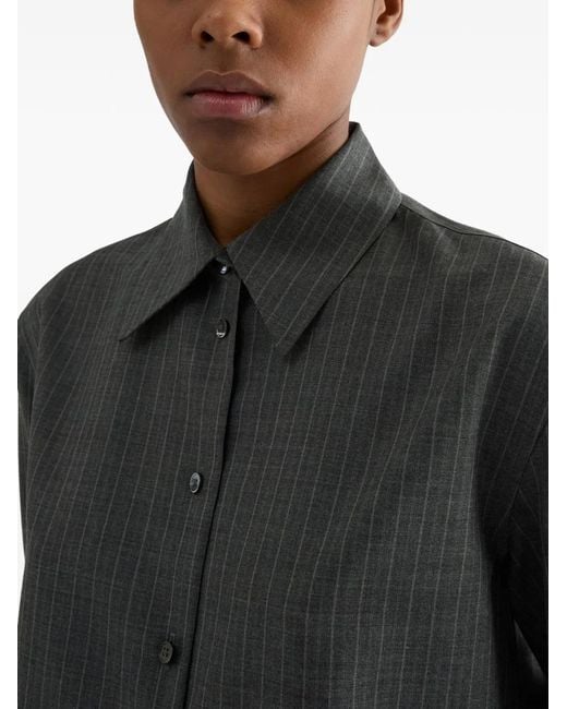 Jil Sander Gray Wool Shirt