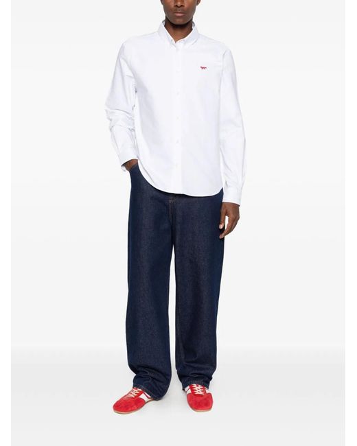 Maison Kitsuné White Maison Kitsuné Profile Fox Cotton Shirt for men