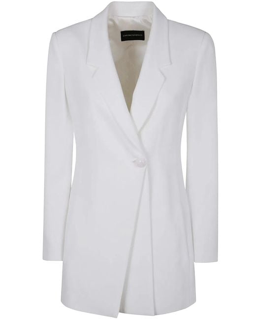 Emporio Armani White Satin Blazer