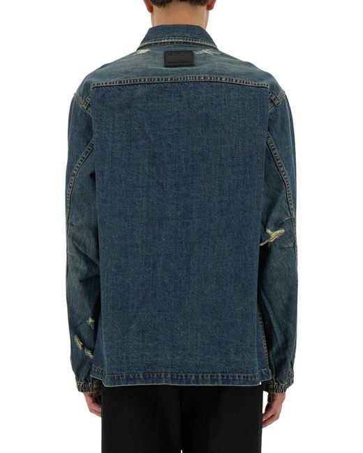 Helmut Lang Blue Denim Uniform Shirt for men