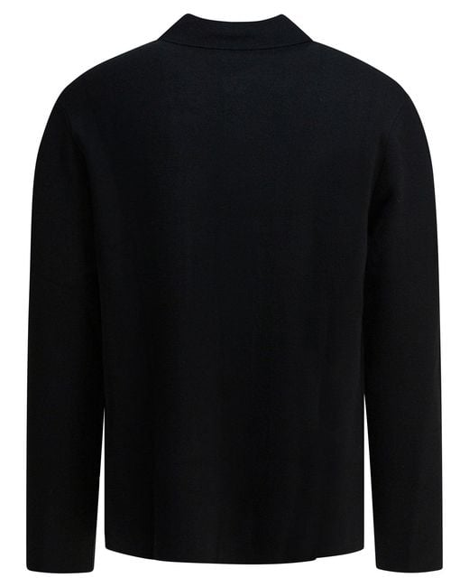 NN07 Black Wool Acrylic Blend Polo Shirt for men