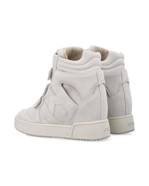 Isabel Marant White Im3 High-Top Wedge Sneakers