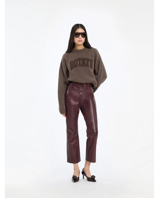 ROTATE BIRGER CHRISTENSEN Brown Crewneck Sweater