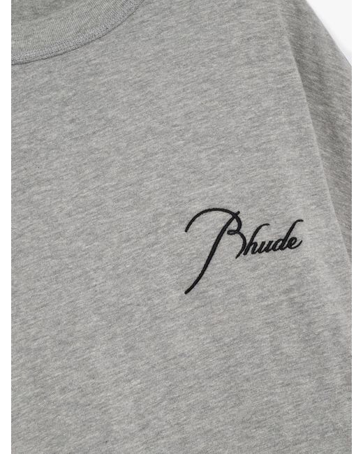 Rhude Gray Classique Reverse Ls Tee for men