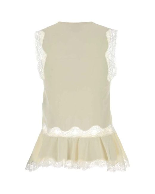 Chloé White Lace V Neck Mini Dress