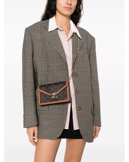 Céline Black Margo Canvas Wallet On Chain