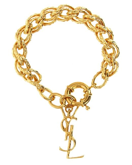 Saint Laurent Metallic String Chain Bracelet