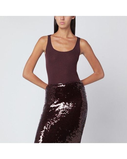 Roberto Collina Purple Eggplant-Coloured Wool Tank Top