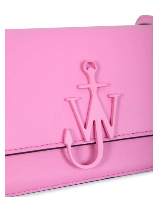 J.W. Anderson Pink Anchor Logo Chain Baguette Shoulder Bag