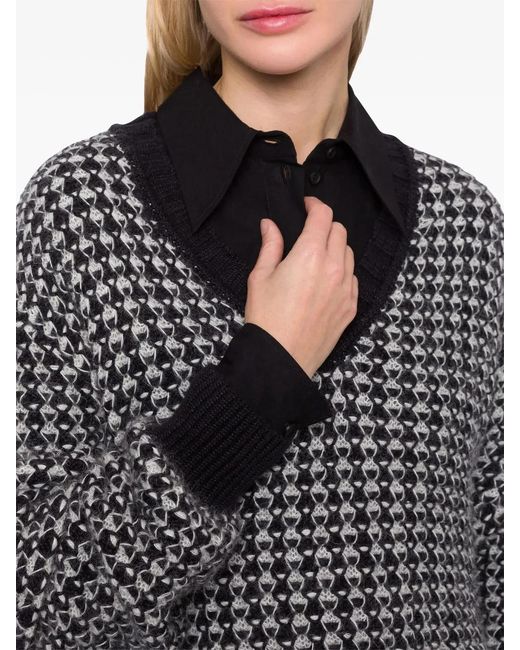 Alberta Ferretti Black Oversized Viscose Sweater