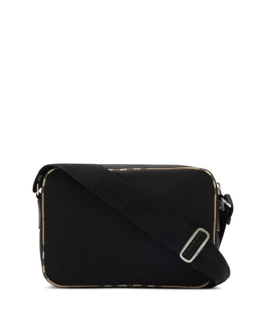 Burberry Black Check-Trim Crossbody Bag for men
