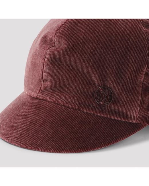 Maison Michel Red Burgundy Emy Vizor Hat