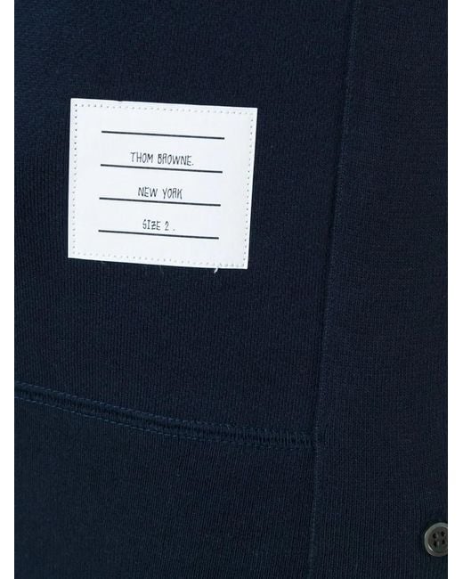 Thom Browne Blue Cotton Crewneck Sweatshirt for men