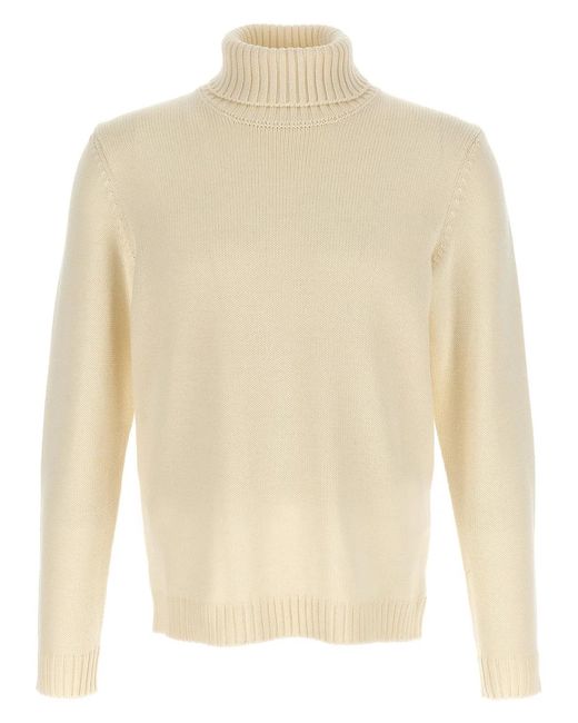 Zanone White Turtle-Neck Sweater for men