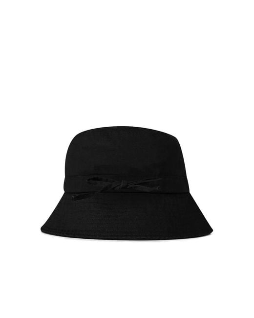 Parajumpers Black Printed Logo Bucket Hat for men