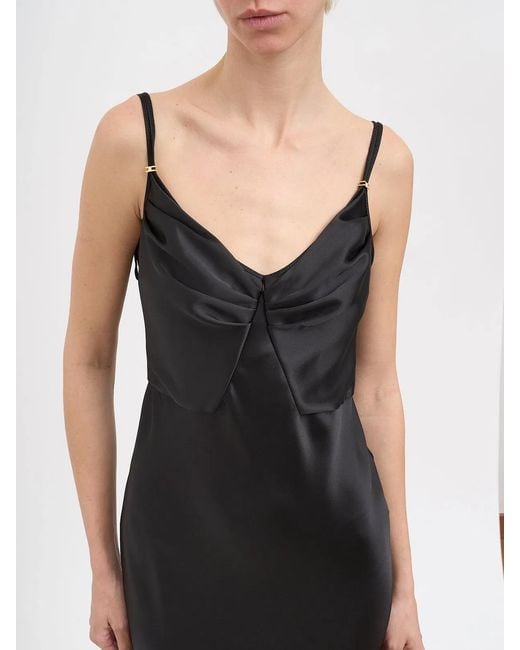 Elisabetta Franchi Black Carpet Satin Dress