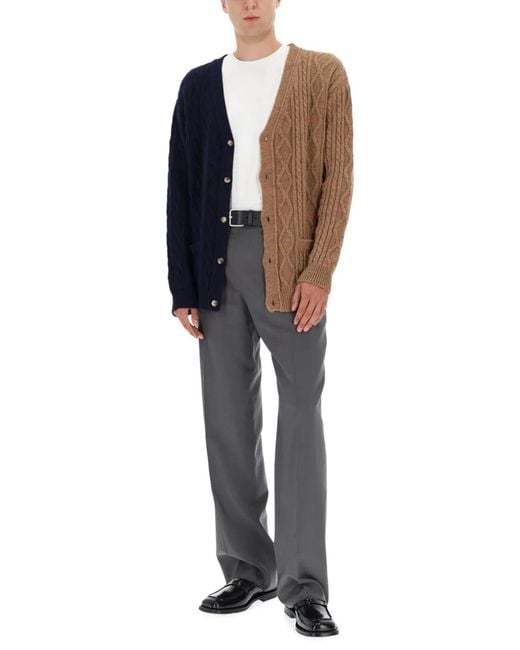 Moschino Couture Blue Bicolor Caridigan for men