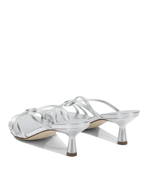 Aeyde White Abby 55 Mm Nappa Leather Sandals