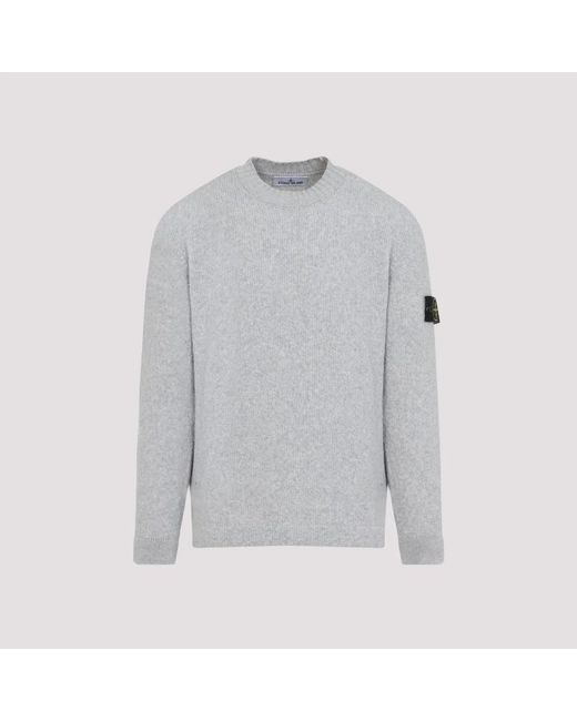 Stone Island Gray Wool Sweater for men
