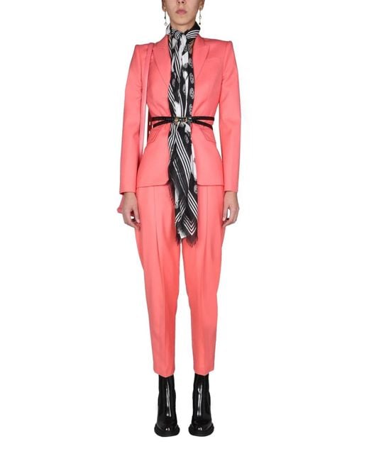 McQueen Red Pants Peg Leg