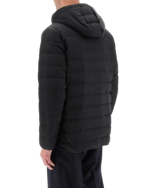 Thom Browne Black Hooded Down Jacket for men