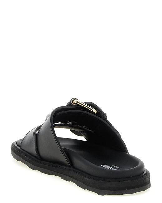 Moschino Black Double Strap Sandals
