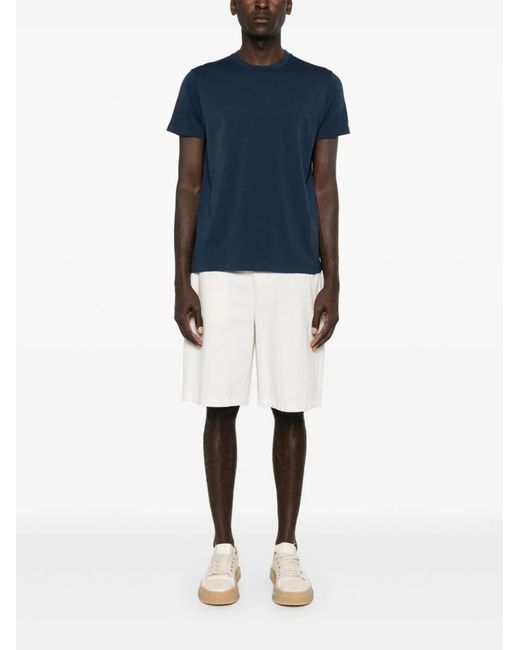 Finamore 1925 Blue Cotton T-Shirt for men