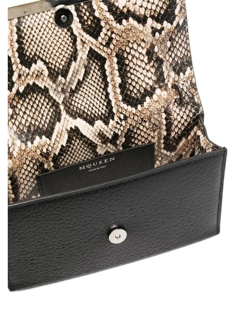 McQueen Black T-Bar Flap Mini