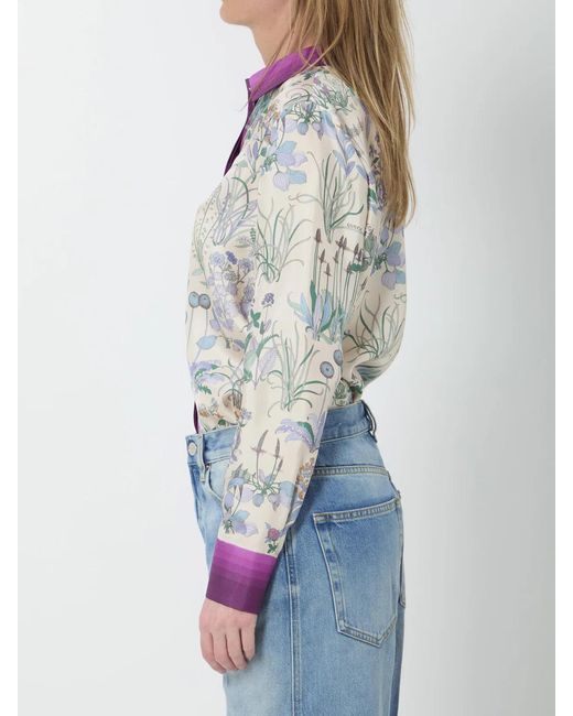Gucci White Floral-Print Shirt
