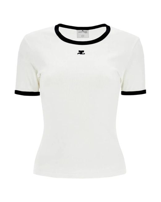 Courreges White Courregès Signature Contrast T
