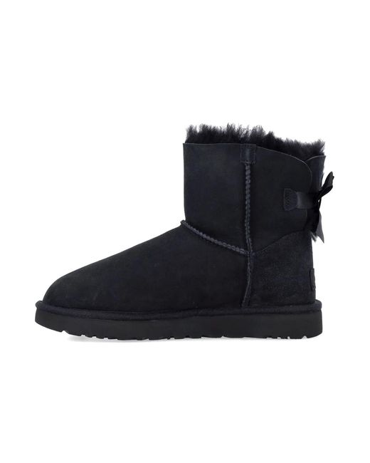 Ugg Black Mini Bailey Bow Ii Suede Boots
