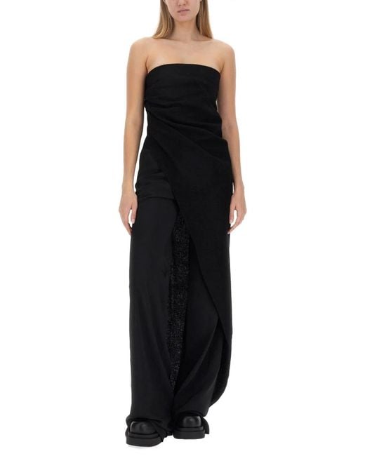 Rick Owens Black Asymmetrical Long Top
