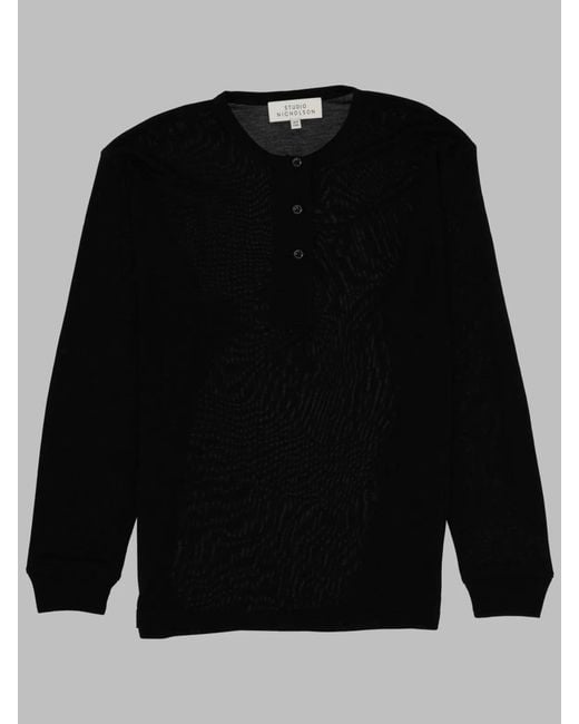 Studio Nicholson Black Top "Rutas Henley"