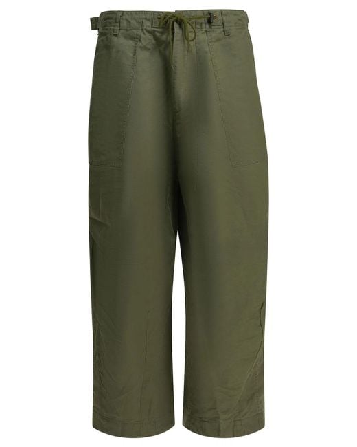 Needles Green Fatigue Cotton Parachute Pants for men