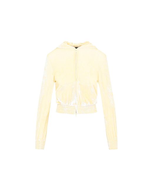 Balenciaga White Fitted Zip-Up Hoodie for men