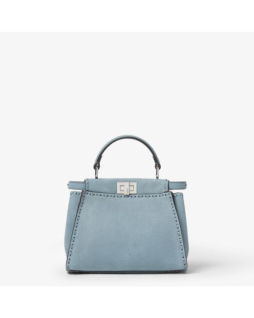 Fendi Blue Peekaboo Mini Selleria Macro