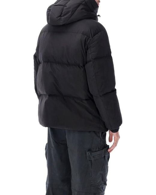 DIESEL Black Quilted Down Jacket for men